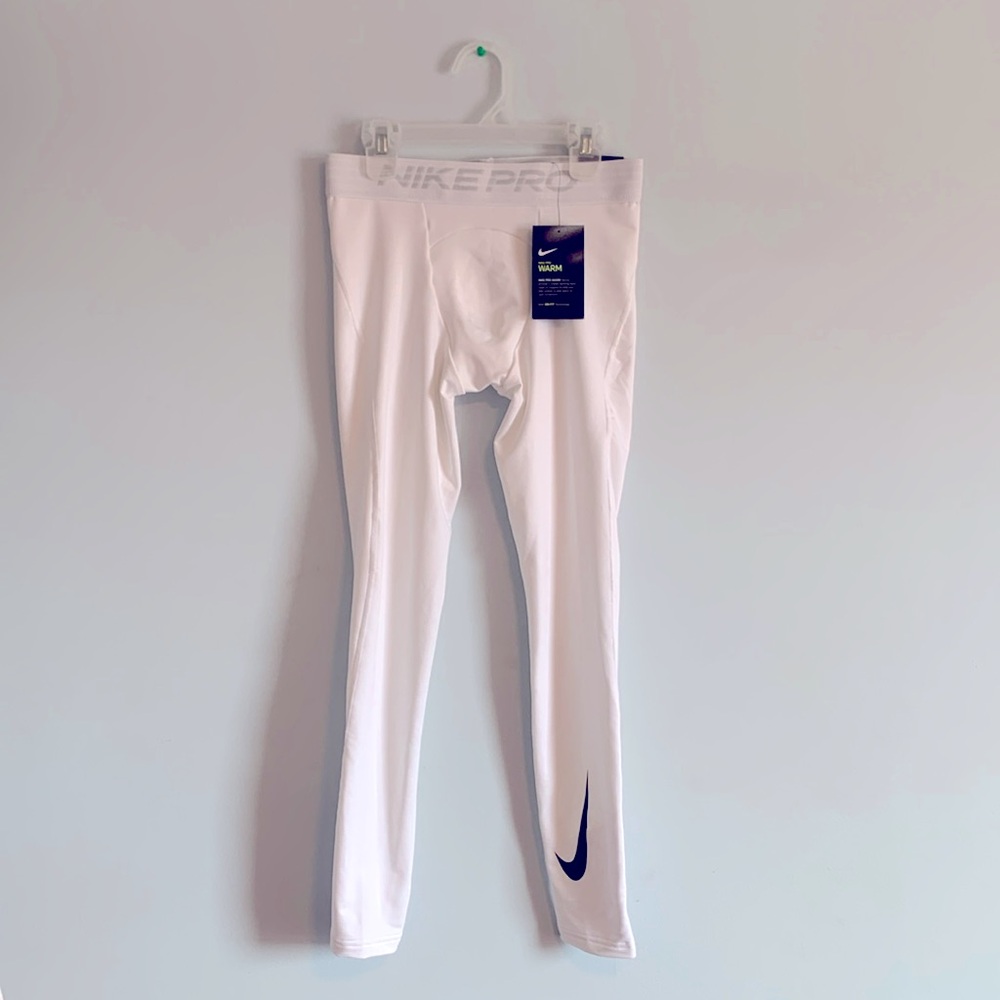 BNWT Men's Nike Pro Warm Tights Full Length Compression Fit CU4961-100 - Small